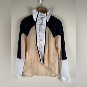 Women’s Colorblock Windbreaker Jacket - Black/Beige/White